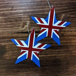 Flag star earrings